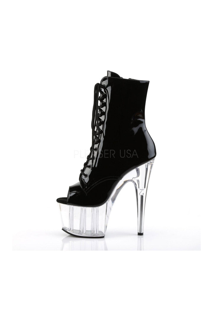 ADORE-1021 Platform Boot | Black Patent-Pleaser-Ankle Boots-SEXYSHOES.COM