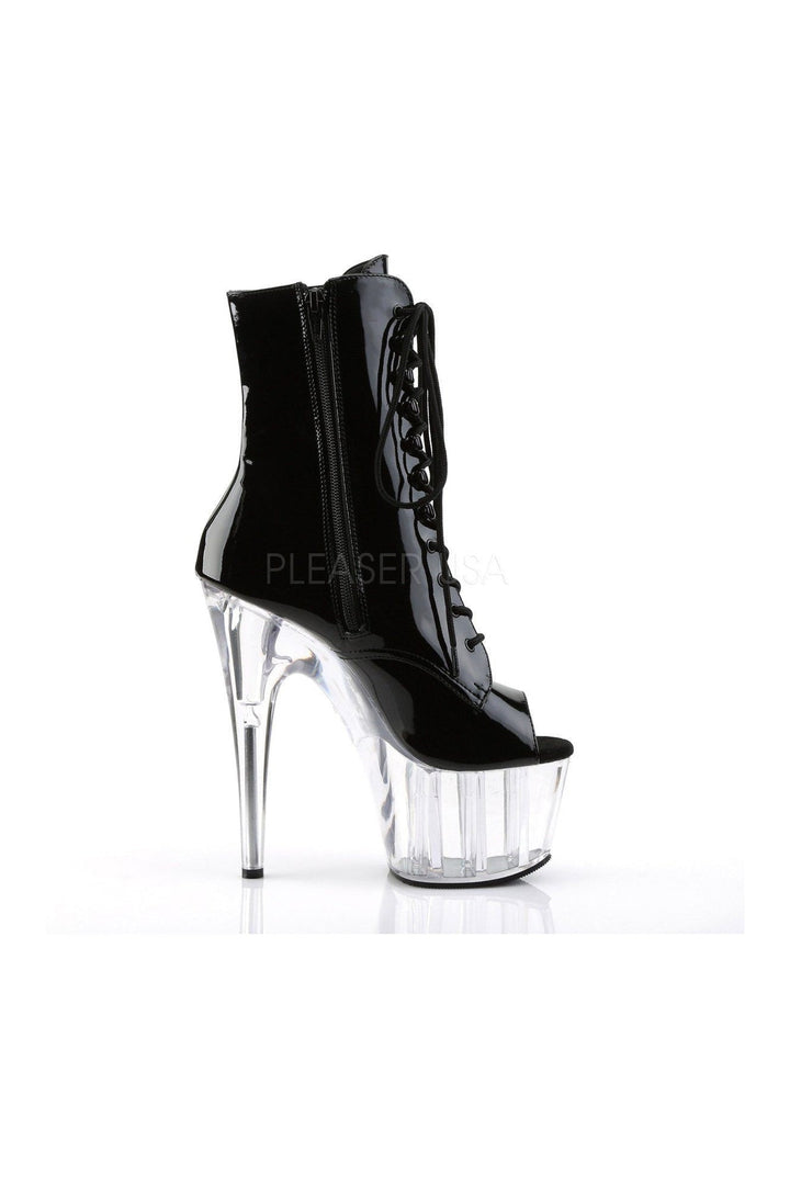 ADORE-1021 Platform Boot | Black Patent-Pleaser-Ankle Boots-SEXYSHOES.COM