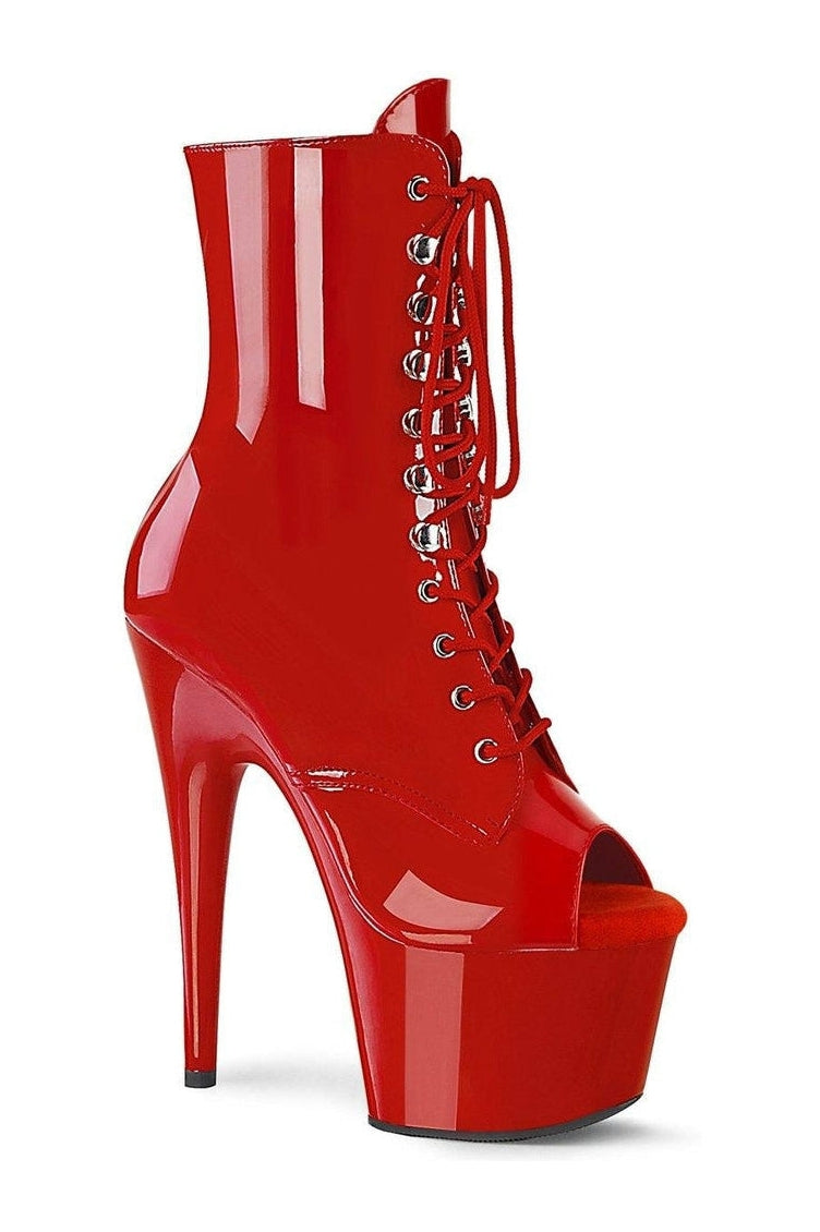 ADORE-1021 Stripper Boot | Red Patent-Ankle Boots-Pleaser-Red-11-Patent-SEXYSHOES.COM