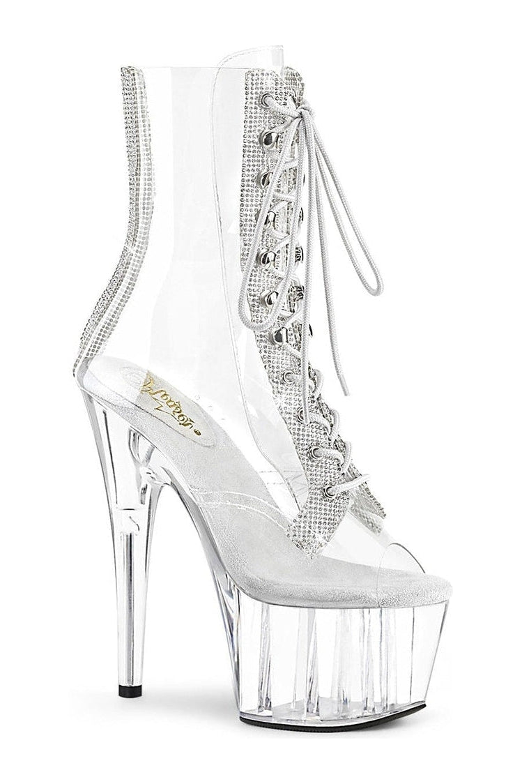 Pleaser ADORE-1021C-2 Exotic Ankle Boot in Clear Vinyl from SexyShoes.com