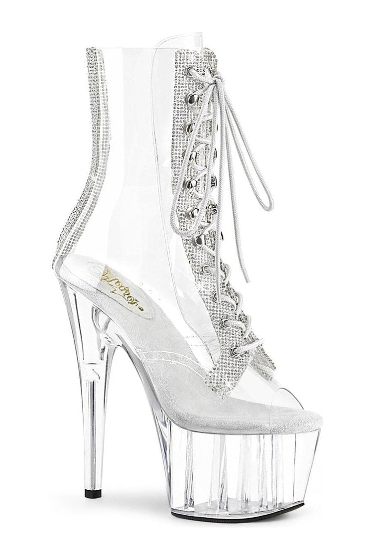 ADORE-1021C-2 Exotic Ankle Boot | Clear Vinyl-Ankle Boots-Pleaser-Clear-10-Vinyl-SEXYSHOES.COM