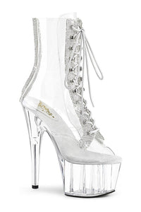 Pleaser ADORE-1021C-2 Exotic Ankle Boot in Clear Vinyl from SexyShoes.com