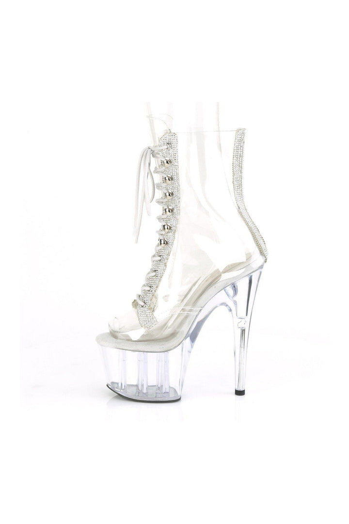ADORE-1021C-2 Exotic Ankle Boot | Clear Vinyl-Ankle Boots-Pleaser-SEXYSHOES.COM