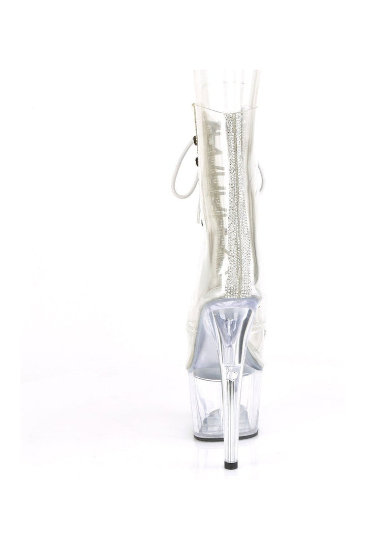 ADORE-1021C-2 Exotic Ankle Boot | Clear Vinyl-Ankle Boots-Pleaser-SEXYSHOES.COM