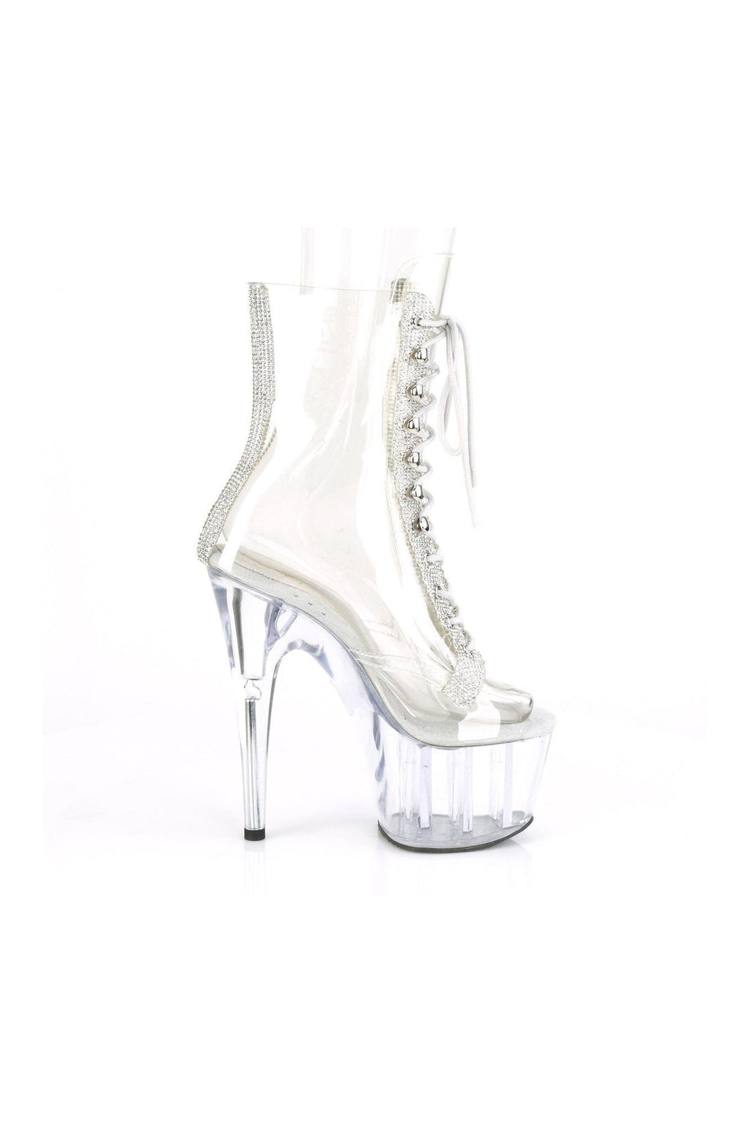 ADORE-1021C-2 Exotic Ankle Boot | Clear Vinyl-Ankle Boots-Pleaser-SEXYSHOES.COM