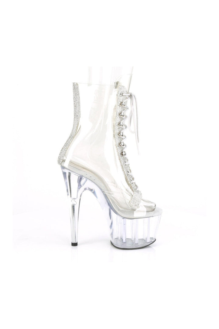 ADORE-1021C-2 Exotic Ankle Boot | Clear Vinyl-Ankle Boots-Pleaser-SEXYSHOES.COM