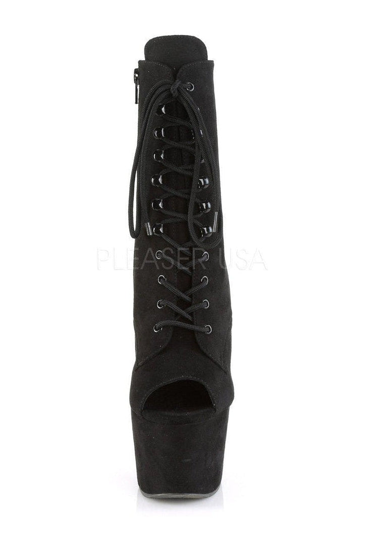 Pleaser ADORE-1021FS Platform Ankle Boot in Black Faux Leather