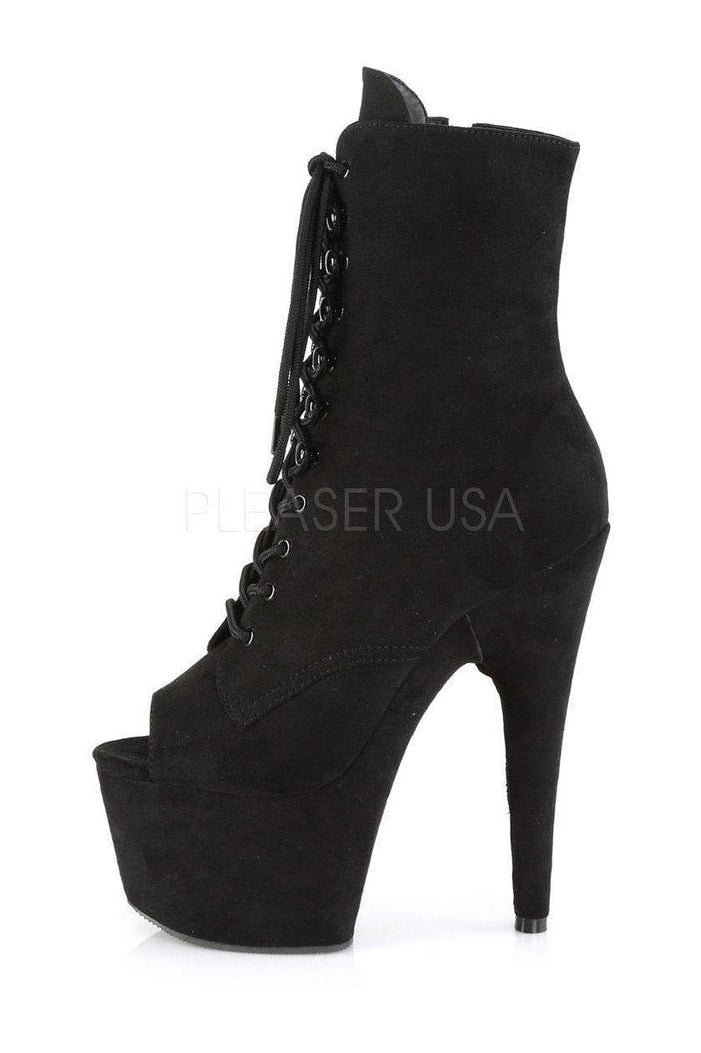Pleaser ADORE-1021FS Platform Ankle Boot in Black Faux Leather