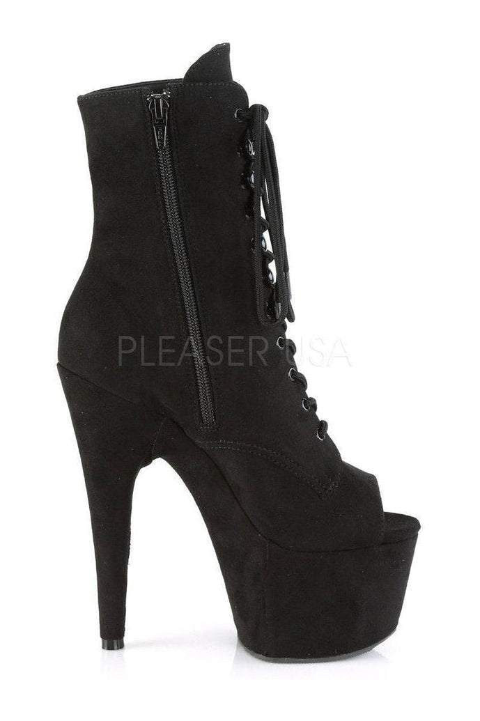 Pleaser ADORE-1021FS Platform Ankle Boot in Black Faux Leather