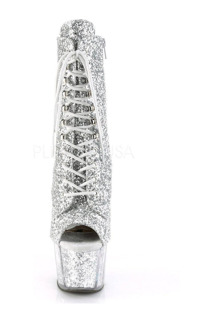 ADORE-1021G Platform Ankle Boot | Silver Glitter-Pleaser-SEXYSHOES.COM