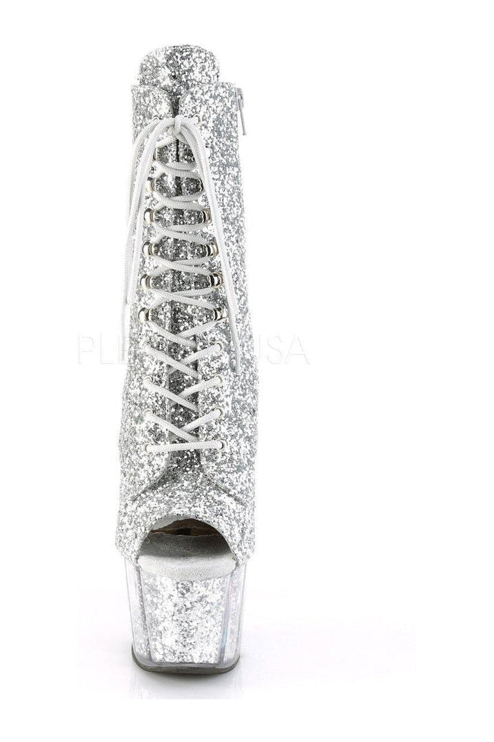 ADORE-1021G Platform Ankle Boot | Silver Glitter