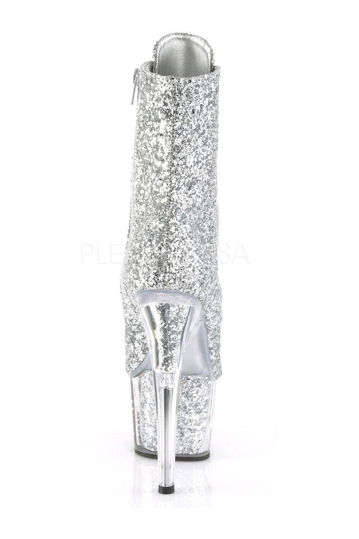 ADORE-1021G Platform Ankle Boot | Silver Glitter-Pleaser-SEXYSHOES.COM