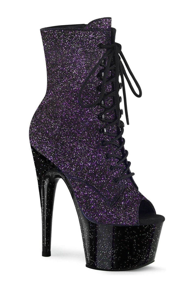 Pleaser ADORE-1021MG Exotic Boot in Purple Glitter from SexyShoes.com