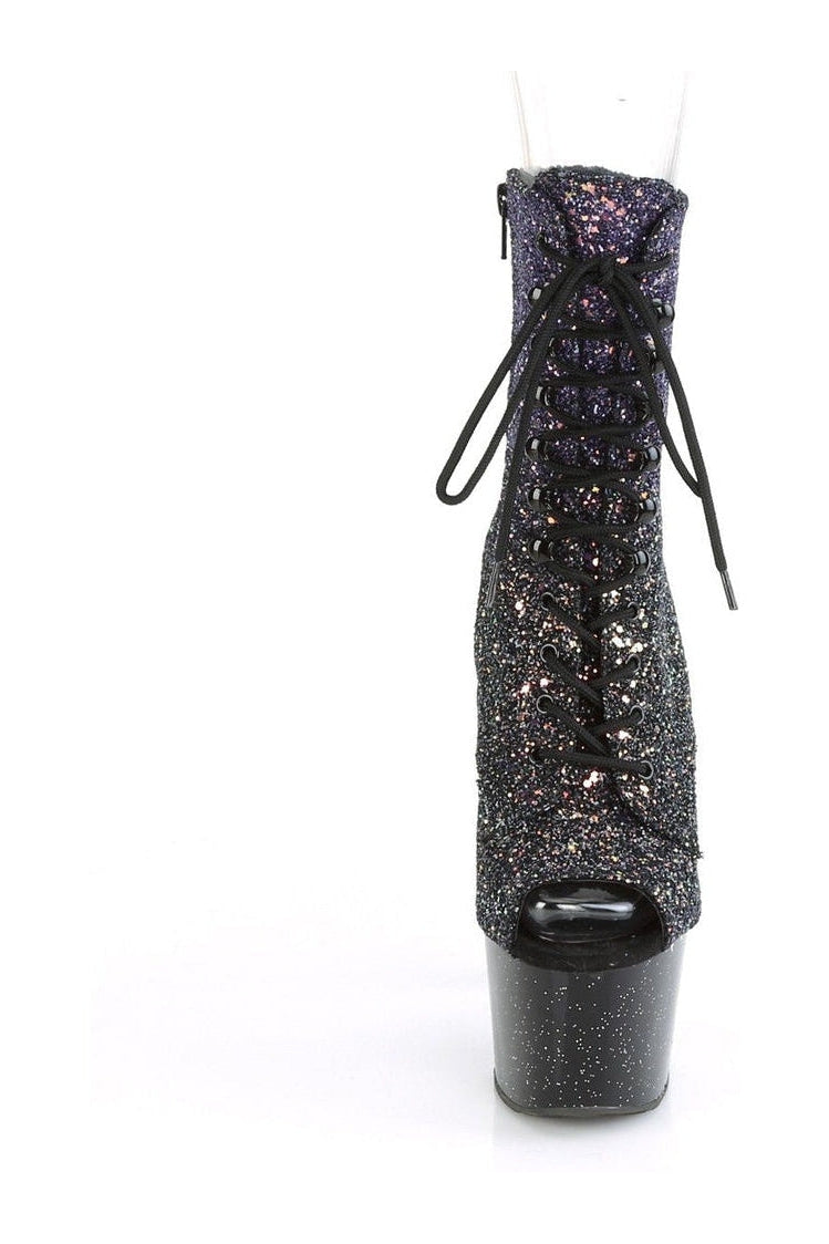 ADORE-1021OMBG Stripper Boot | Purple Glitter-Ankle Boots-Pleaser-SEXYSHOES.COM