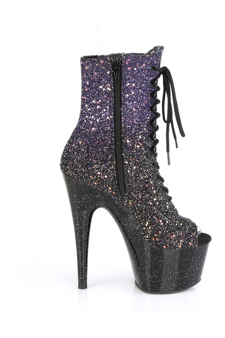 ADORE-1021OMBG Stripper Boot | Purple Glitter-Ankle Boots-Pleaser-SEXYSHOES.COM