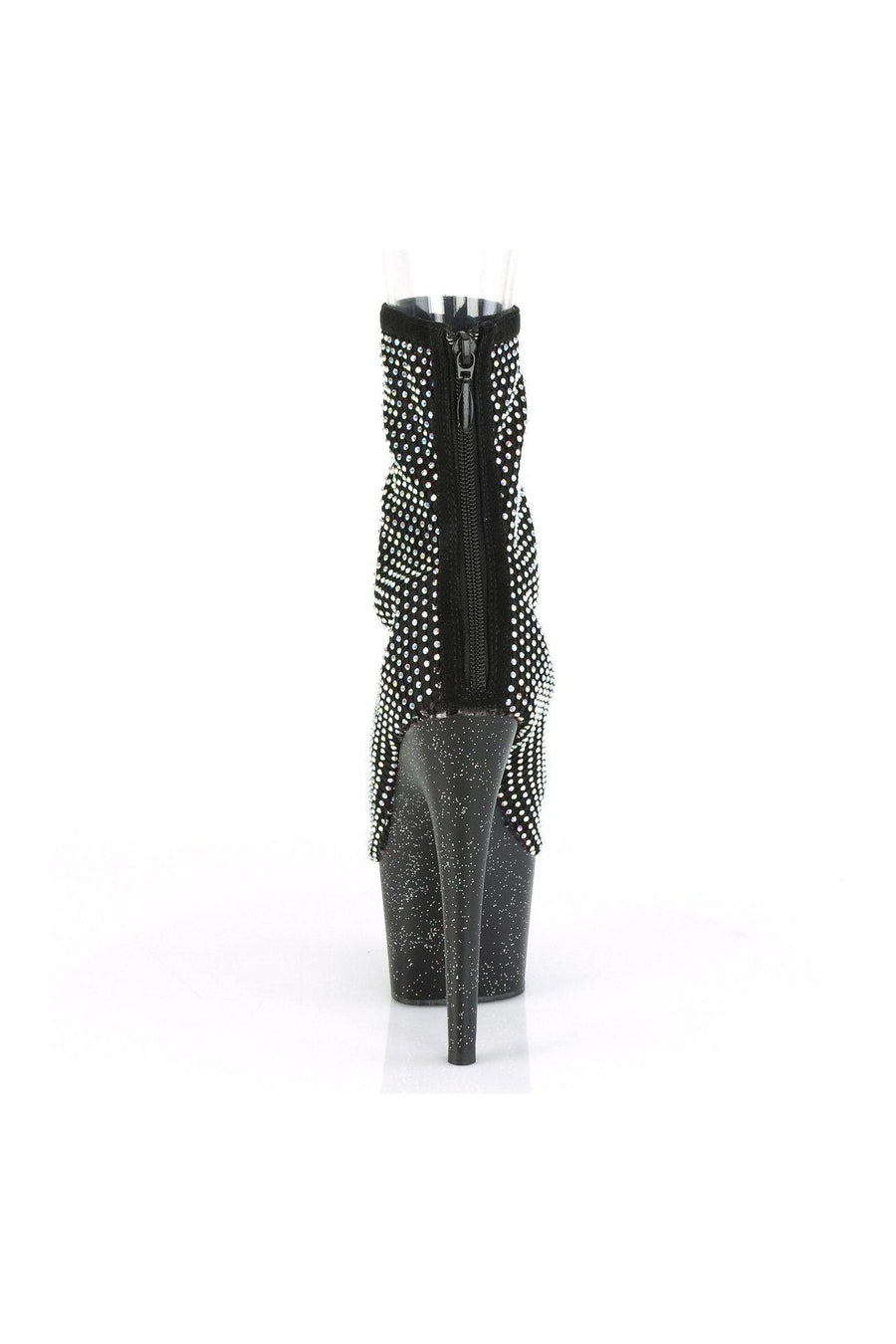 Pleaser ADORE-1031GM Ankle Boot in Black Faux Suede