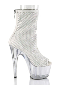 Pleaser ADORE-1031GM Exotic Ankle Boot in White Faux Suede