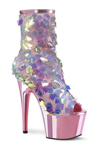 Pleaser ADORE-1031SSQ Exotic Ankle Boot in Pink Sequins from SexyShoes.com