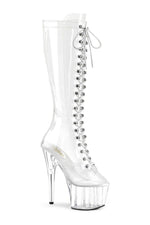 ADORE-2020C Knee Boot | Clear Vinyl
