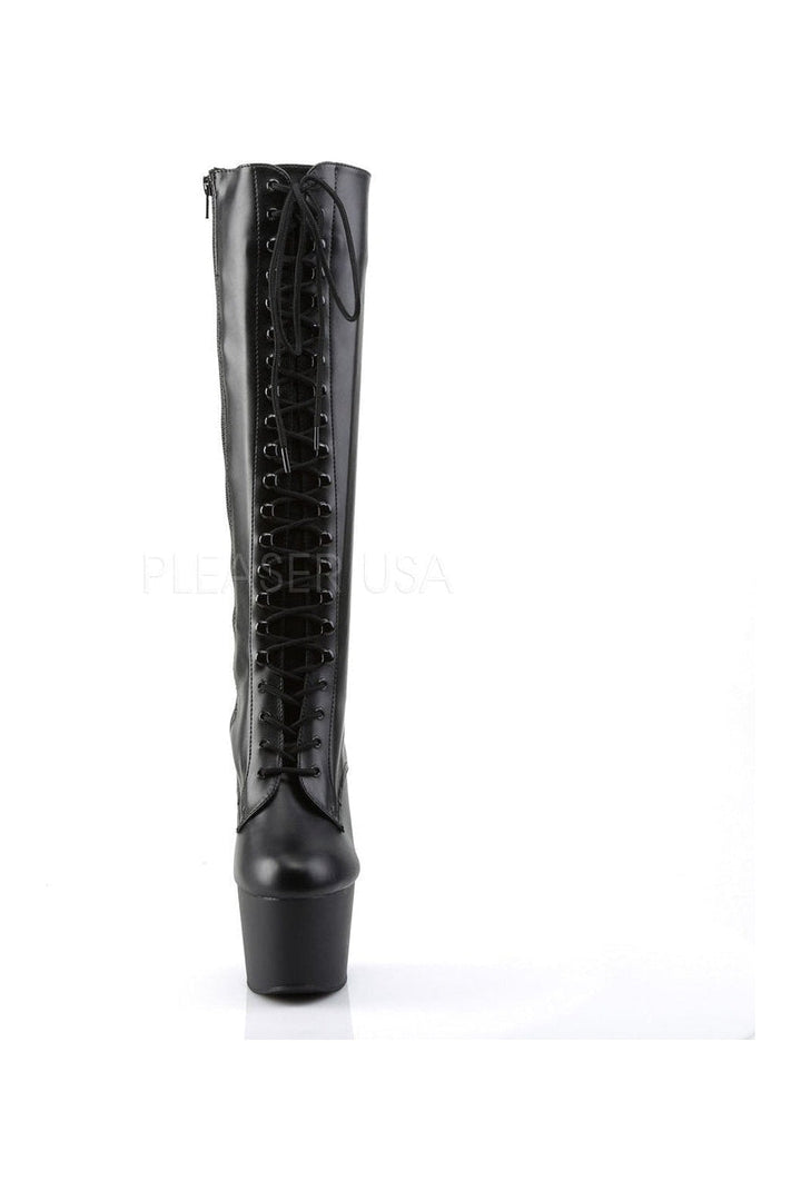 ADORE-2023 Platform Boot  | Black Faux Leather