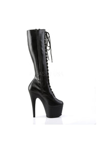 Pleaser ADORE-2023 Platform Boot in Black Faux Leather