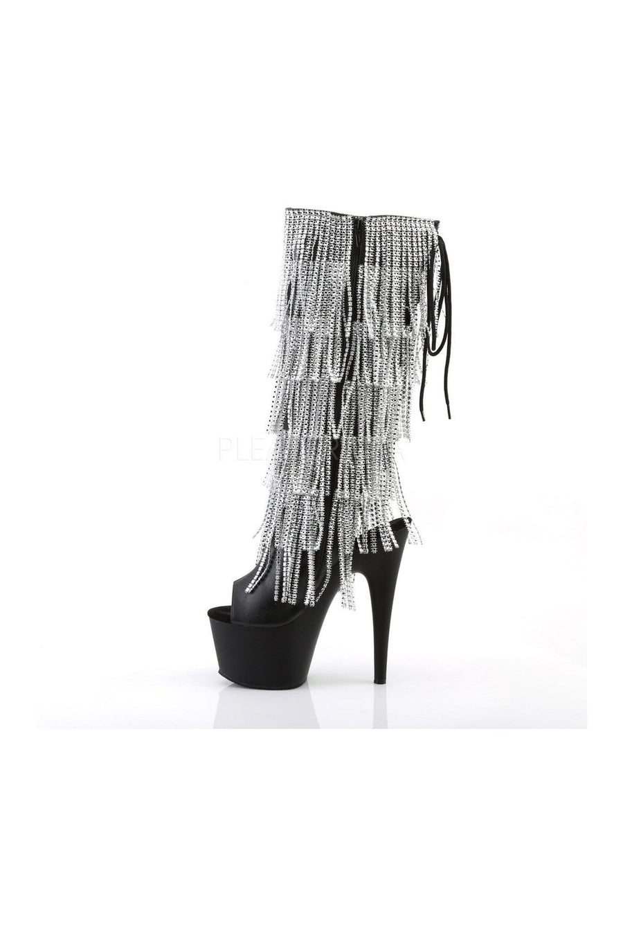 Pleaser ADORE-2024RSF Platform Boot in Black Faux Leather