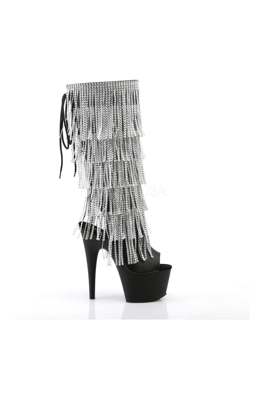 ADORE-2024RSF Platform Boot | Black Faux Leather-Pleaser-Knee Boots-SEXYSHOES.COM