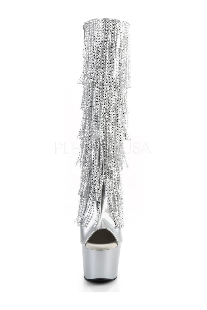 ADORE-2024RSF Platform Boot  | Silver Faux Leather