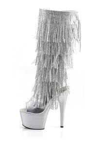 Pleaser ADORE-2024RSF Platform Boot in Silver Faux Leather