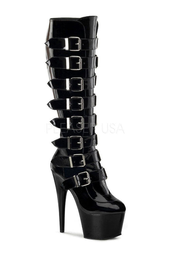 Pleaser Black Knee Boots Platform Stripper Shoes | Buy at Sexyshoes.com