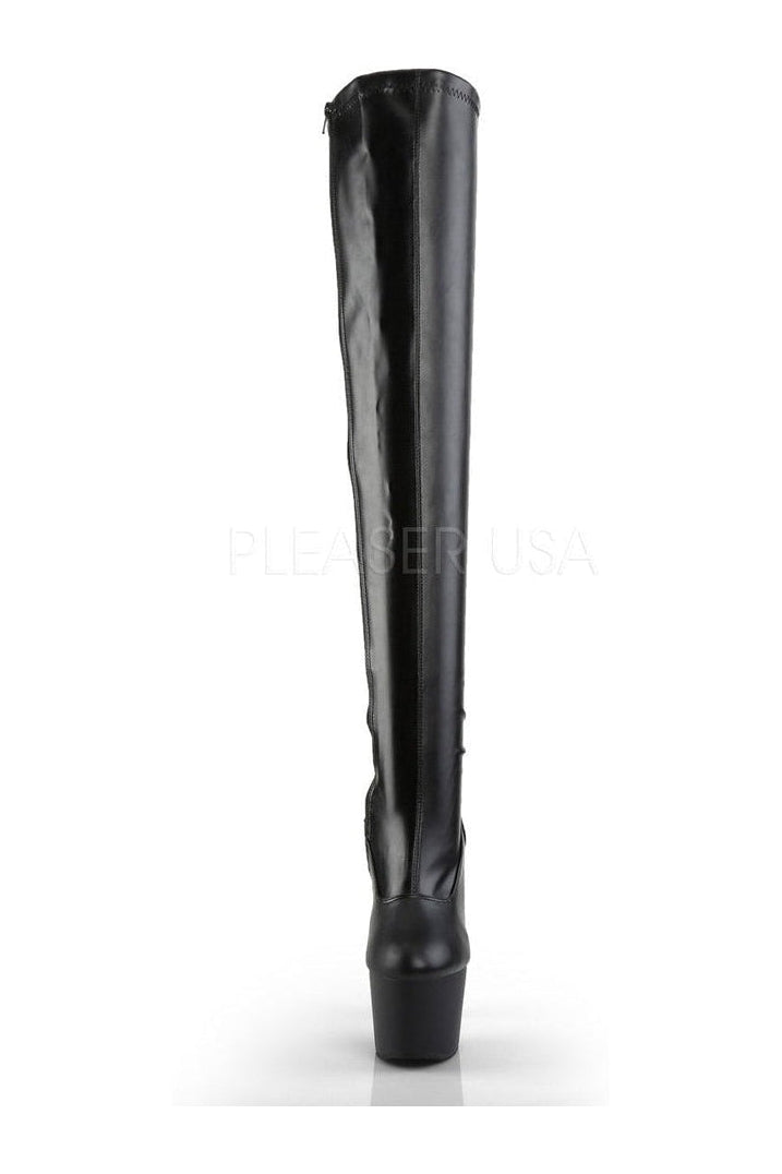 ADORE-3000 Platform Boot | Black Faux Leather-Pleaser-Thigh Boots-SEXYSHOES.COM