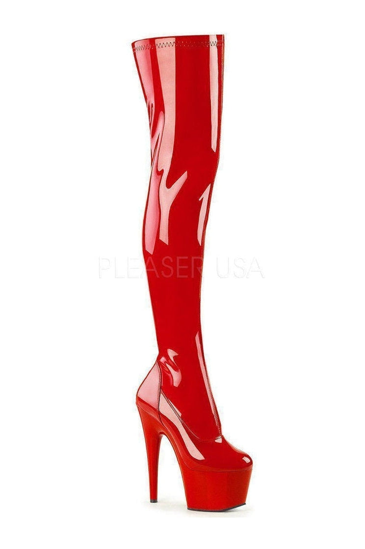ADORE-3000 Platform Boot | Red Patent-Pleaser-SEXYSHOES.COM