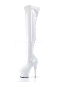 Pleaser ADORE-3000 Platform Boot in White Patent