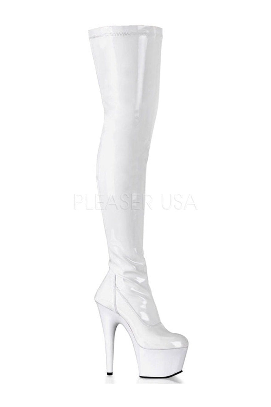 ADORE-3000 Platform Boot | White Patent-Pleaser-White-Thigh Boots-SEXYSHOES.COM