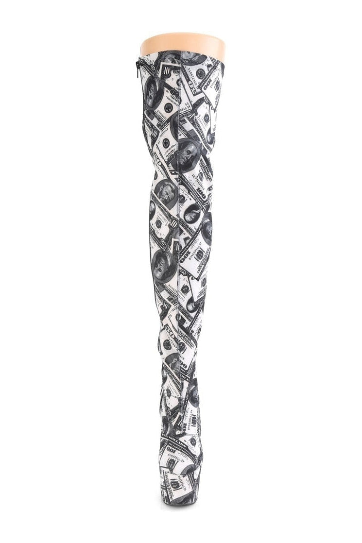 Pleaser ADORE-3000DP Exotic Boot in White Fabric