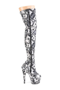 Pleaser ADORE-3000DP Exotic Boot in White Fabric