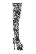 ADORE-3000DP Exotic Boot | White Fabric