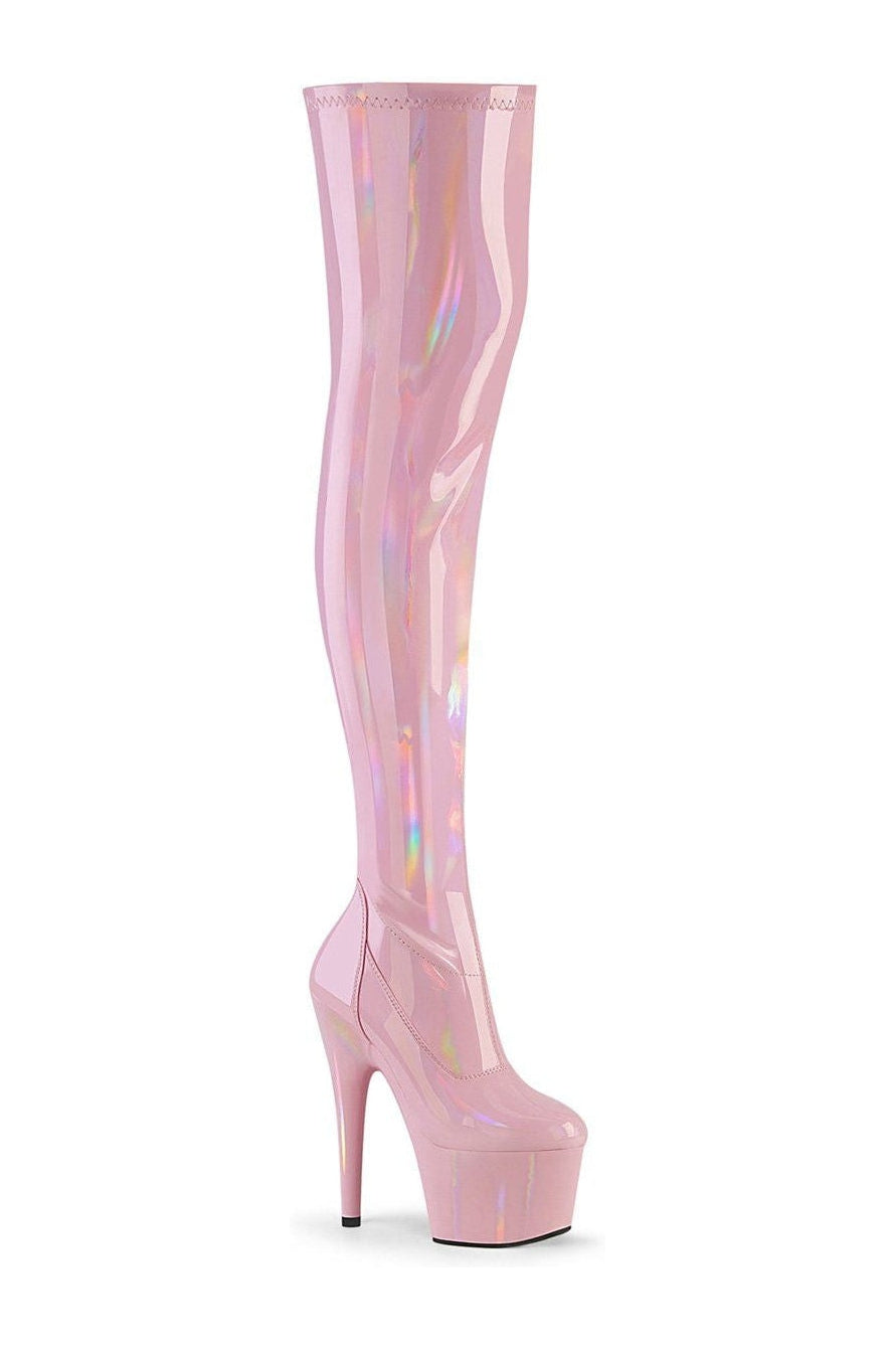 ADORE-3000HWR Stripper Boot | Pink Patent-Thigh Boots-Pleaser-Pink-13-Patent-SEXYSHOES.COM