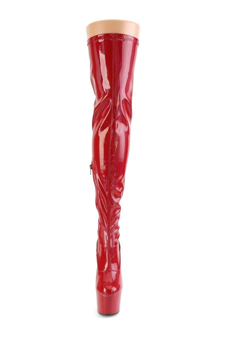 Pleaser ADORE-3000HWR Exotic Boot in Red Patent