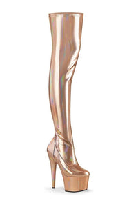Pleaser ADORE-3000HWR Exotic Boot in RoseGold Patent from SexyShoes.com