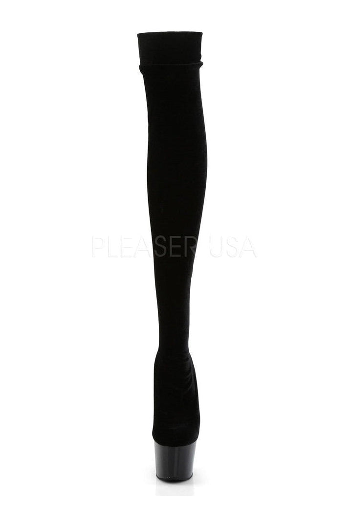 ADORE-3002 Platform Boot | Black Velvet-Pleaser-Thigh Boots-SEXYSHOES.COM