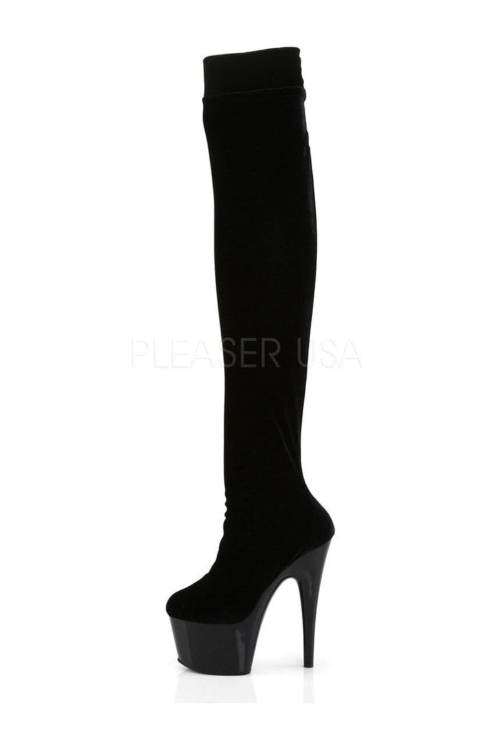 Pleaser ADORE-3002 Platform Boot in Black Velvet