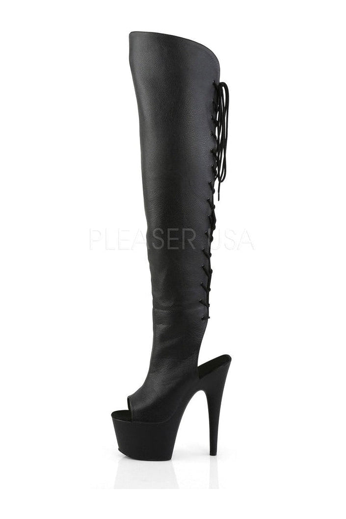 Pleaser ADORE-3019 Platform Boot in Black Faux Leather