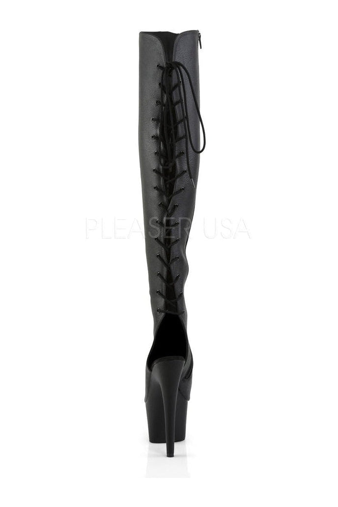 Pleaser ADORE-3019 Platform Boot in Black Faux Leather