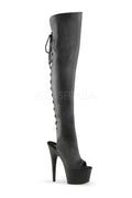 ADORE-3019 Platform Boot  | Black Faux Leather