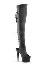ADORE-3019 Platform Boot  | Black Faux Leather