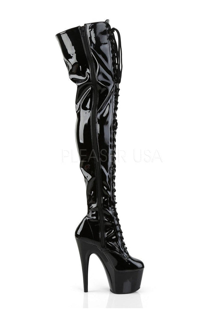 ADORE-3023 Platform Boot | Black Patent-Pleaser-Thigh Boots-SEXYSHOES.COM