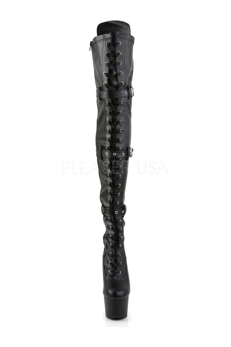 Pleaser ADORE-3028 Platform Boot in Black Faux Leather