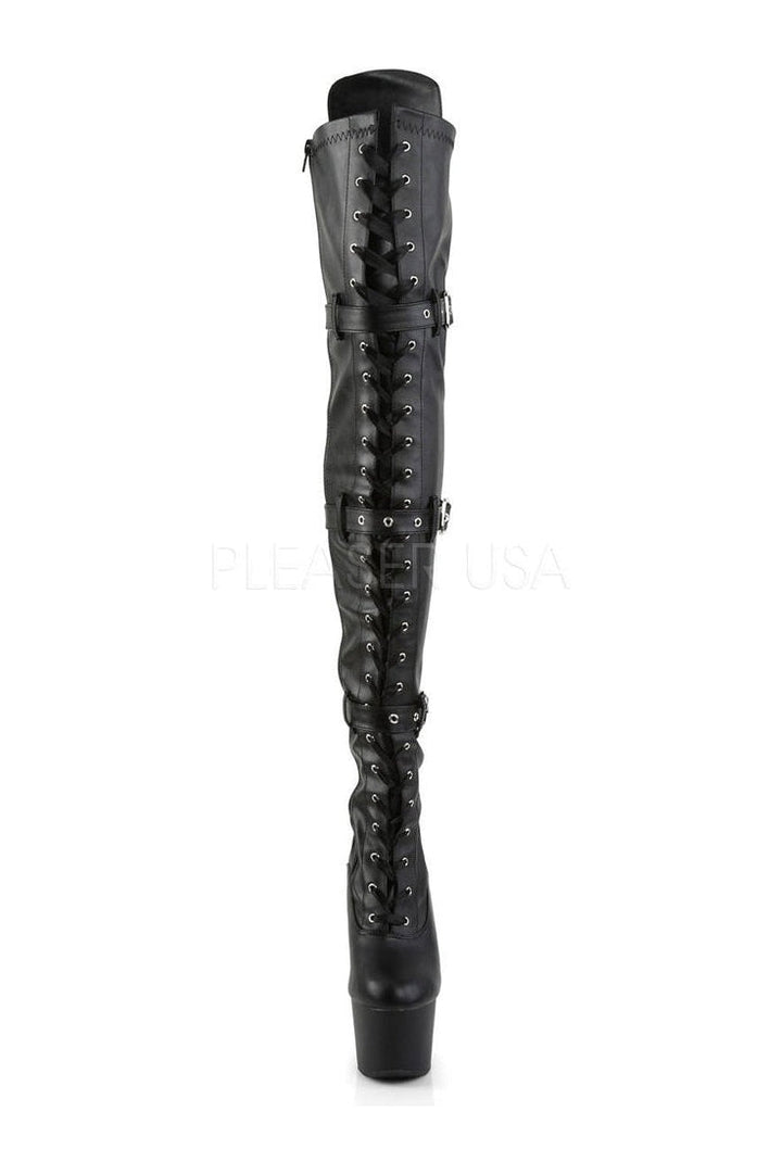 ADORE-3028 Platform Boot  | Black Faux Leather