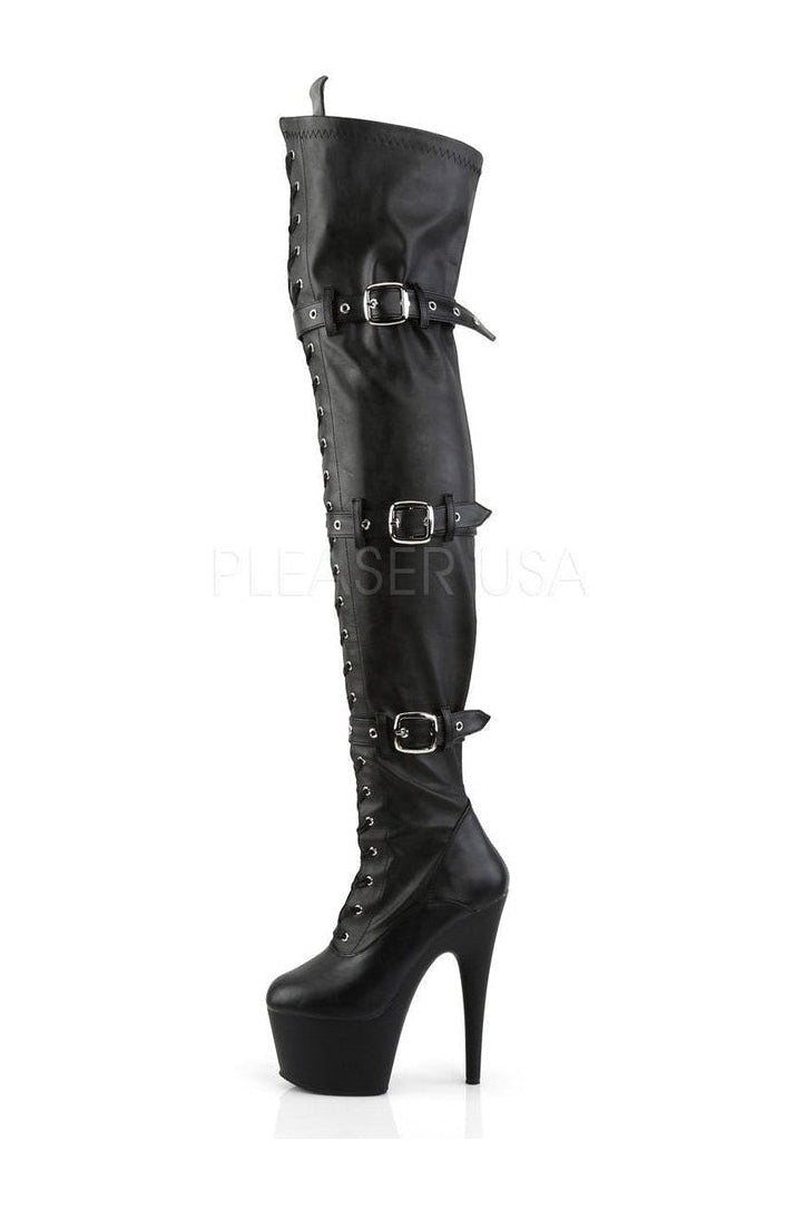 Pleaser ADORE-3028 Platform Boot in Black Faux Leather